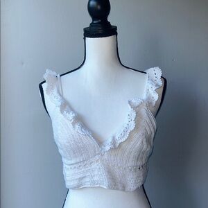 Forever 21 Ivory Crochet Top